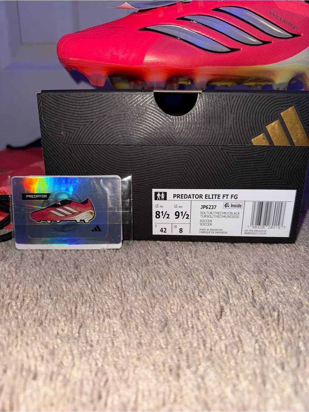 Adidas Predator Elite FT FG Firm Ground Soccer Cleats Pink Size 8.5